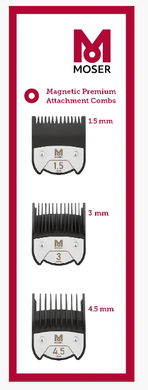 Набор магнитных насадок Moser Magnetic Premium 3 шт (1.5, 3 і 4.5 мм)