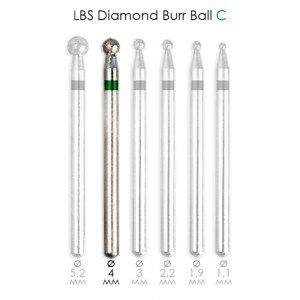 Фреза алмазная Diamond Burr Ball C d=4мм LBS