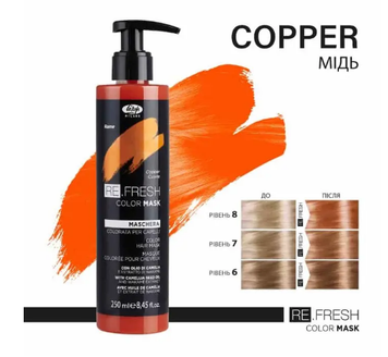 Маска тонуюча безаміачна  Lisap Refresh Copper мідь 250 мл
