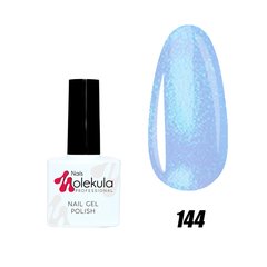 Гель-лак №144 блакитний з мерехтінням Nails Molekula 11 мл