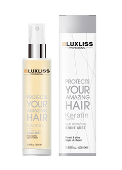 Кератиновий спрей блиск для волосся Luxliss Keratin Heat Protecting Shine Mist 50мл