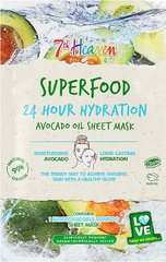 Маска тканинна з олією авокадо Superfood 24H Hydration Avocado Oil Sheet Mask 7th Heaven 16 г