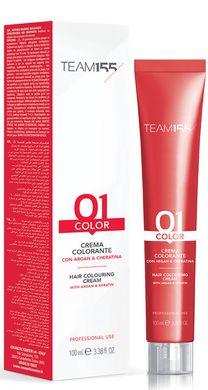 Крем-краска для волос Team 155 Color Cream 10.01 платиновый блондин натуральный пепельный 100 мл