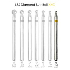 Фреза алмазная Diamond Burr Ball XXC d=1,1мм LBS