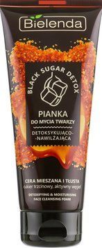 Пенка для умывания детокс-увлажнение для комбинированной кожи Black Sugar Detox Bielenda 175 мл
