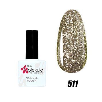 Гель-лак Diamond №511 сріблястий дзеркальний перламутр Nails Molekula 11 мл