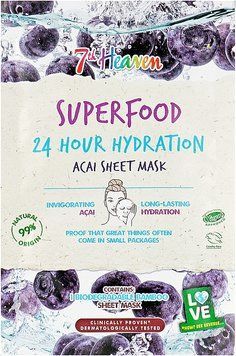 Маска тканинна з ягодами асаї Superfood 24H Hydration Acai Sheet Mask 7th Heaven 16 г