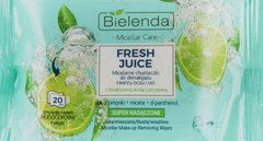 Салфетки для демакияжа детокс лайм Fresh Juice Bielenda 2 шт