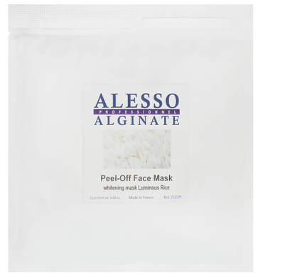 Маска альгінатна освітлююча омоложуюча Alginate Luminous Rice Peel-Off Whitening Mask ALESSO 25 г